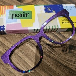 Pair Purple Glitter Glasses Toppers For The Murphy Frame